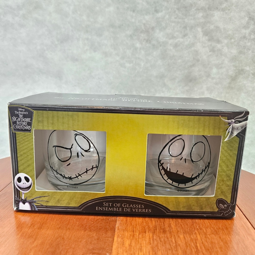 Disney Nightmare Before Christmas Jack Skellington Glasses Tumblers Set of 2